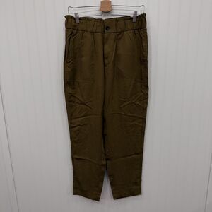 Banana Republic Women's Medium Green Paperbag Elastic Waist Tapered Pants NWT